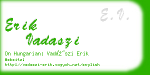 erik vadaszi business card